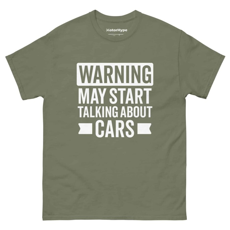 Warning May Start Talking About Cars | Funny Car T-Shirt